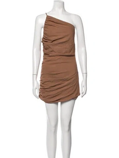 Pre-owned The Sei One-shoulder Mini Dress In Neutrals