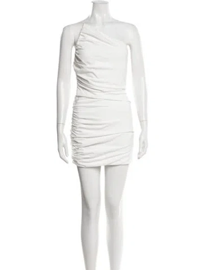 Pre-owned The Sei One-shoulder Mini Dress In White