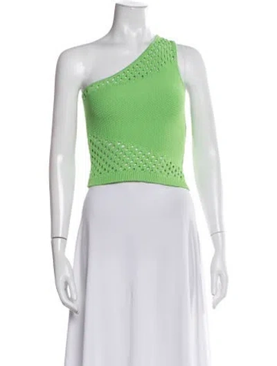 Pre-owned The Sei One-shoulder Sleeveless Crop Top In Green