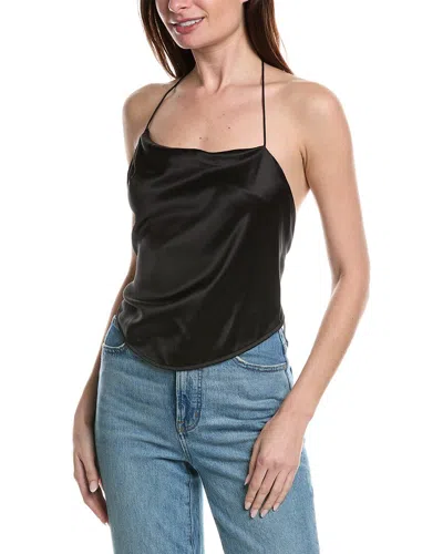 The Sei Open Back Silk Cami In Black