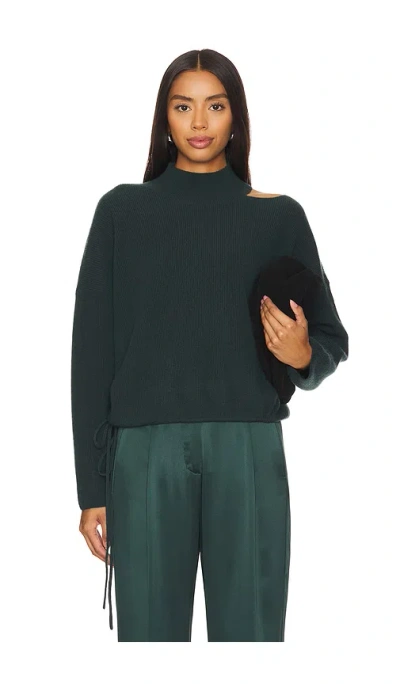 The Sei Open Shoulder Sweater In Hunter