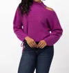 The Sei Open Shoulder Sweater In Berry In Pink