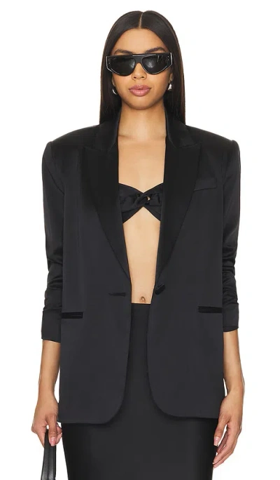 The Sei Silk Blazer In Black