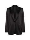 The Sei Oversized Silk Blazer In Black