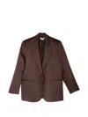 The Sei Oversized Silk Blazer In Brown