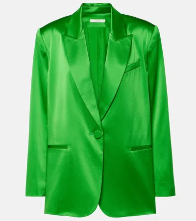 The Sei Oversized Silk Blazer In Green