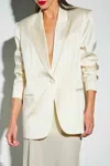 The Sei Oversized Silk Blazer In Cream