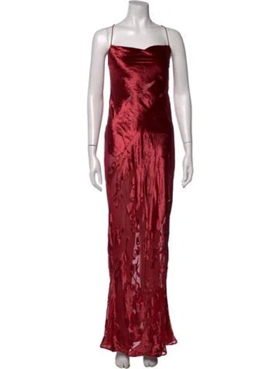 Pre-owned The Sei Patterned Long Dress In Red