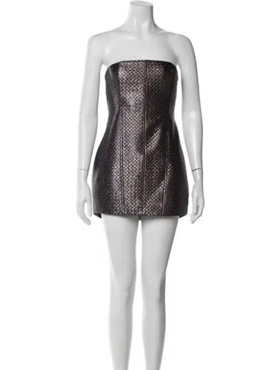 Pre-owned The Sei Patterned Mini Dress In Black
