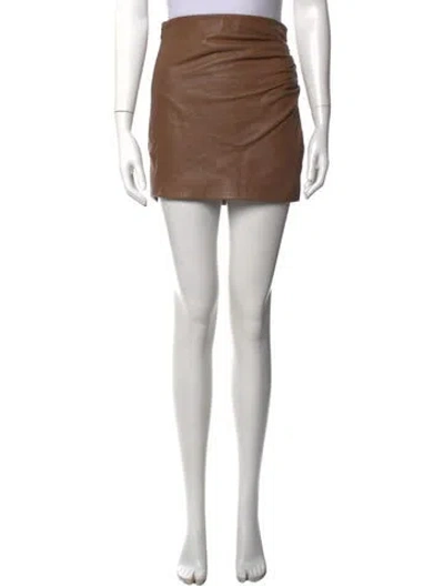 Pre-owned The Sei Pleated Accents Mini Skirt In Brown