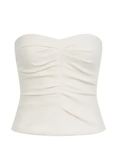 The Sei Pleated Bustier Top In White