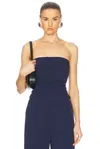 The Sei Pleated Bustier Top In Pinstripe