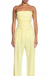 The Sei Pleated Crepe Bustier Top In Limoncello In Yellow