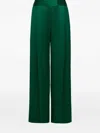 The Sei Pleated Satin Trousers In Green