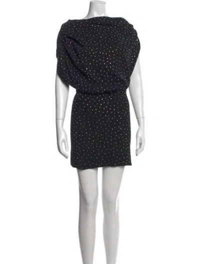 Pre-owned The Sei Polka Dot Print Mini Dress W/ Tags In Black
