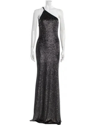 Pre-owned The Sei Printed Long Dress In Black