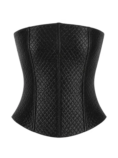 The Sei Quilted Curved-hem Corset In Black