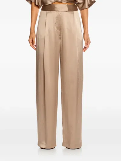 The Sei Relaxed Wide-leg Trousers In Brown