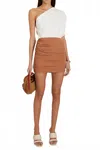 The Sei Ruched Mini Skirt In Chai In Brown