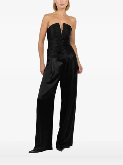The Sei Ruched Strapless Top In Black