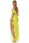The Sei Ruffle Bias Gown In Chartreuse