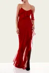 The Sei Ruffle Bias Gown In Cherry