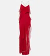 The Sei Ruffled Silk Chiffon Gown In Red
