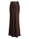 The Sei Silk Satin Maxi Skirt In Brown