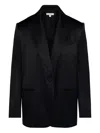 The Sei Satin Single-breasted Blazer In Black