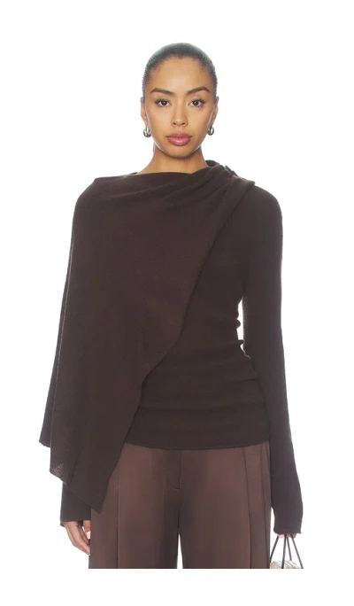 The Sei Scarf Sweater In Brown
