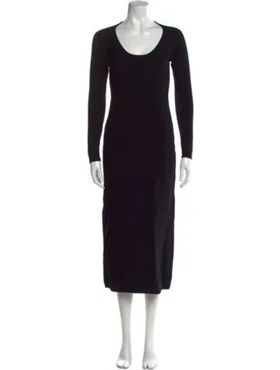 Pre-owned The Sei Scoop Neck Midi Length Dress In White