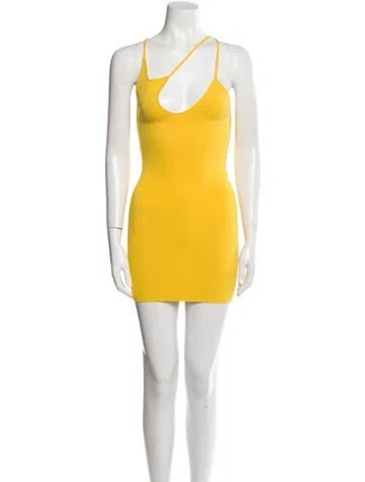 Pre-owned The Sei Scoop Neck Mini Dress In Yellow