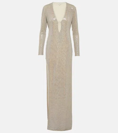 The Sei Sequined Gown In Silver