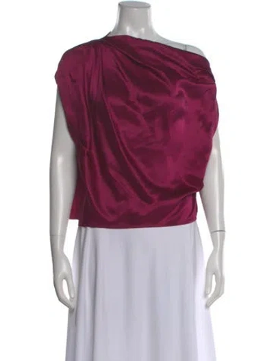 Pre-owned The Sei Silk Asymmetrical Blouse In Purple