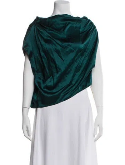 Pre-owned The Sei Silk Asymmetrical Blouse In White