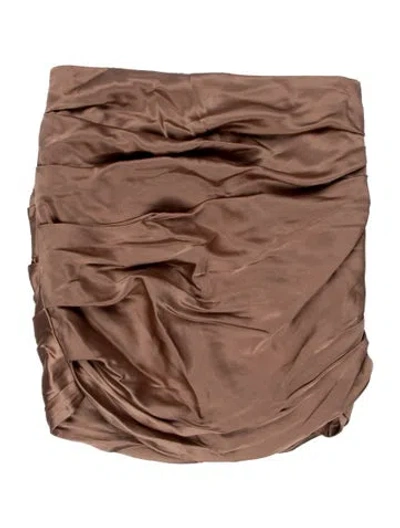Pre-owned The Sei Silk Asymmetrical Top In Brown