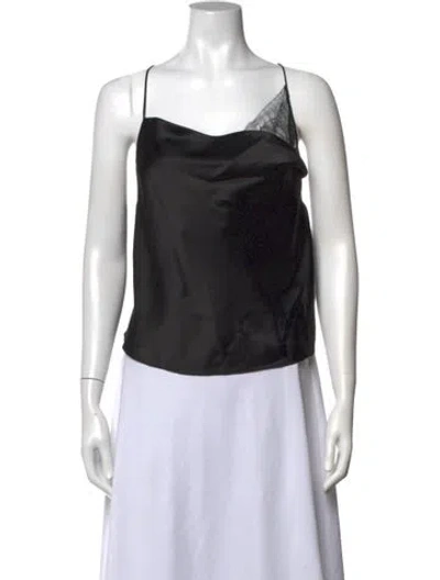 Pre-owned The Sei Silk Asymmetrical Top W/ Tags In Black