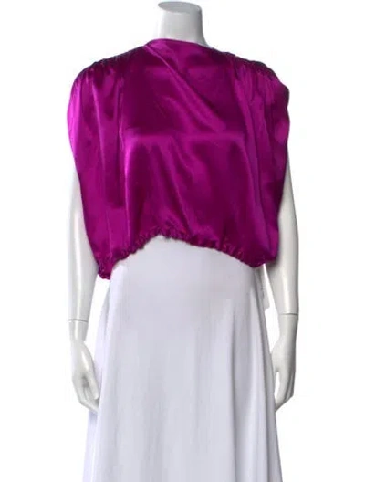 Pre-owned The Sei Silk Asymmetrical Top W/ Tags In Purple