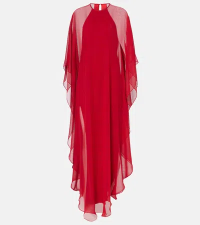 The Sei Silk Chiffon Kaftan In Red