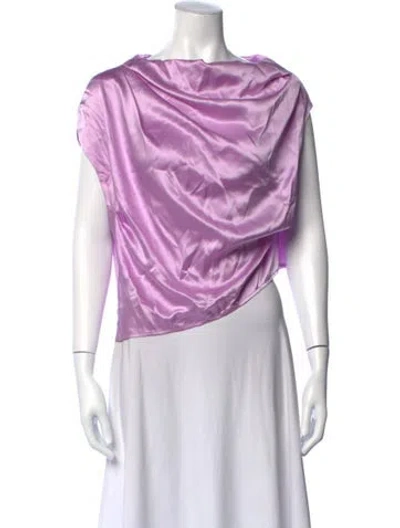 Pre-owned The Sei Silk Cowl Neck Top In Purple