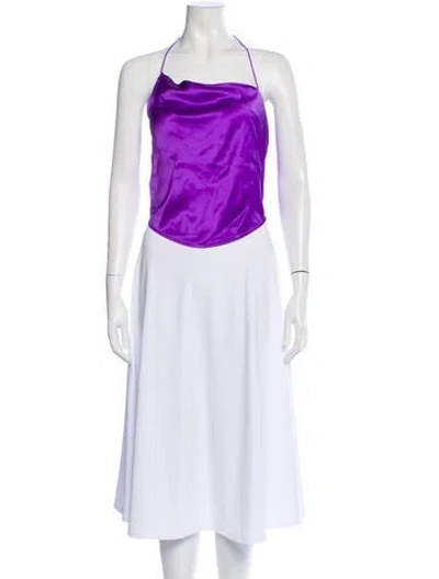 Pre-owned The Sei Silk Halterneck Crop Top W/ Tags In Purple