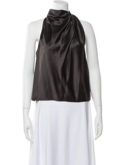 Pre-owned The Sei Silk Halterneck Top In Gray