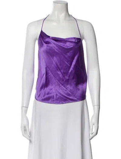 Pre-owned The Sei Silk Halterneck Top W/ Tags In Purple