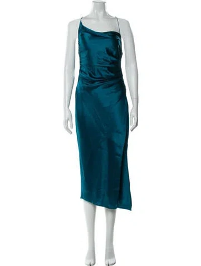 Pre-owned The Sei Silk Long Dress In Blue