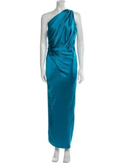 Pre-owned The Sei Silk Long Dress In Blue