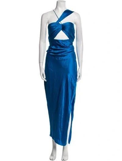 Pre-owned The Sei Silk Long Dress In Blue