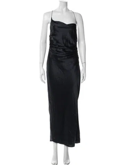 Pre-owned The Sei Silk Long Dress In Blue