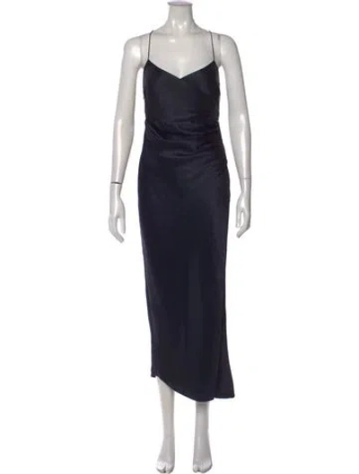 Pre-owned The Sei Silk Long Dress In Blue