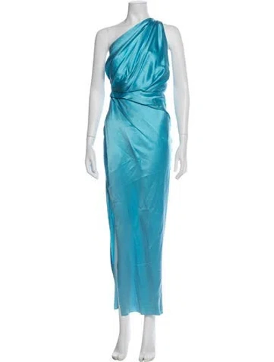 Pre-owned The Sei Silk Long Dress In Blue