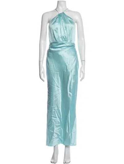 Pre-owned The Sei Silk Long Dress In Blue